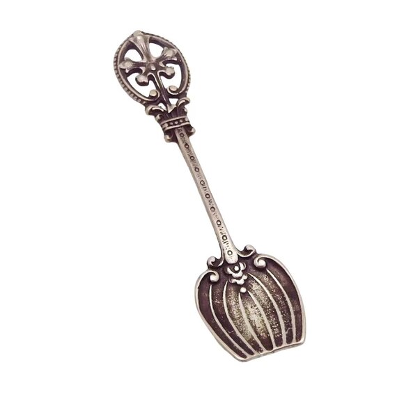 Antique/Vintage Renaissance Style Sterling Silver Salt Spoon - Picture 1 of 5